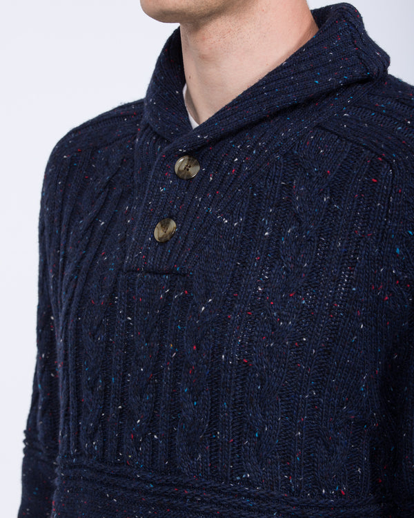 2t Connall Tall Cable Knit Jumper (navy)