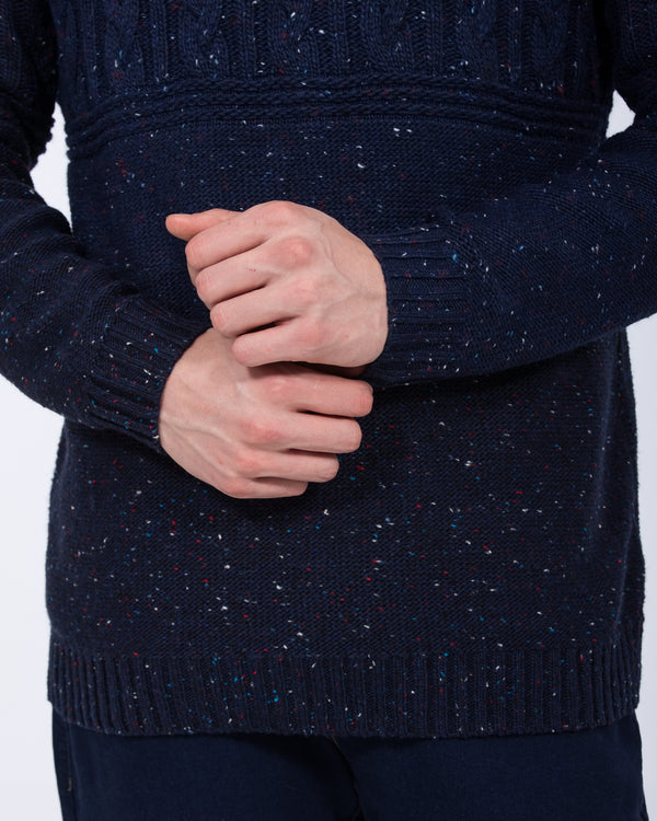 2t Connall Tall Cable Knit Jumper (navy)