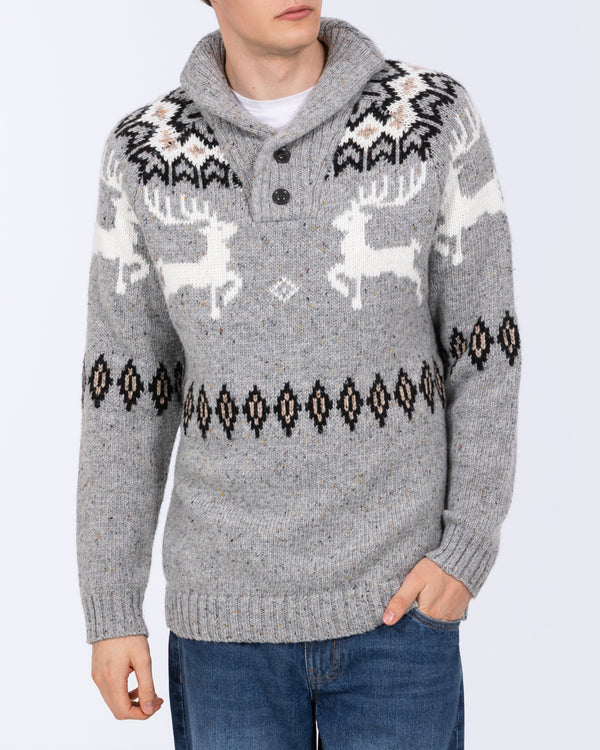 2t Connall hoher Weihnachts-Pullover (grau)
