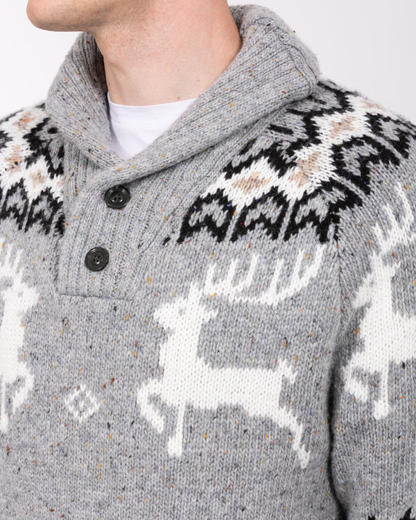 2t Connall hoher Weihnachts-Pullover (grau)