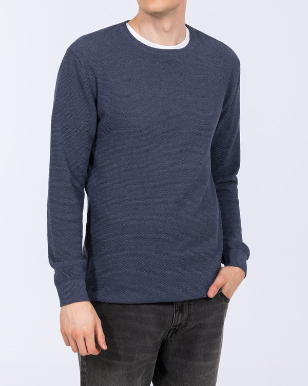 2t Corthan Tall Cotton Stitch Jumper (indigo)