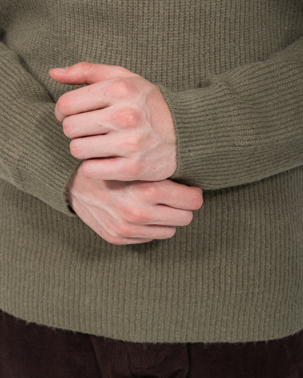 2t Farley Tall Open Collar Jumper (dark green)