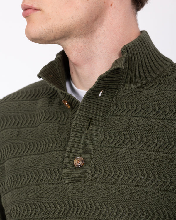 2t Irvine Tall Button Neck Jumper (khaki)