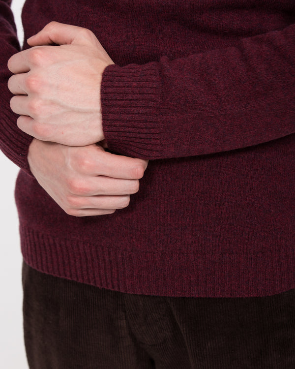 2t Lambswool Tall Crew Neck Jumper (wine)
