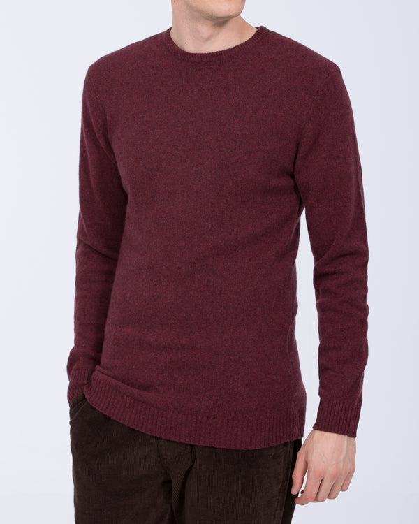 2t Lambswool Tall Crew Neck Jumper (wine)