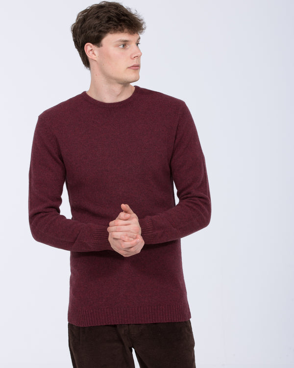 2t Lambswool Tall Crew Neck Jumper (wine)
