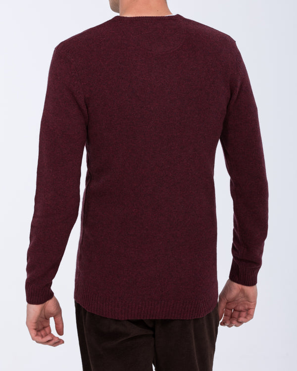 2t Lambswool Tall Crew Neck Jumper (wine)