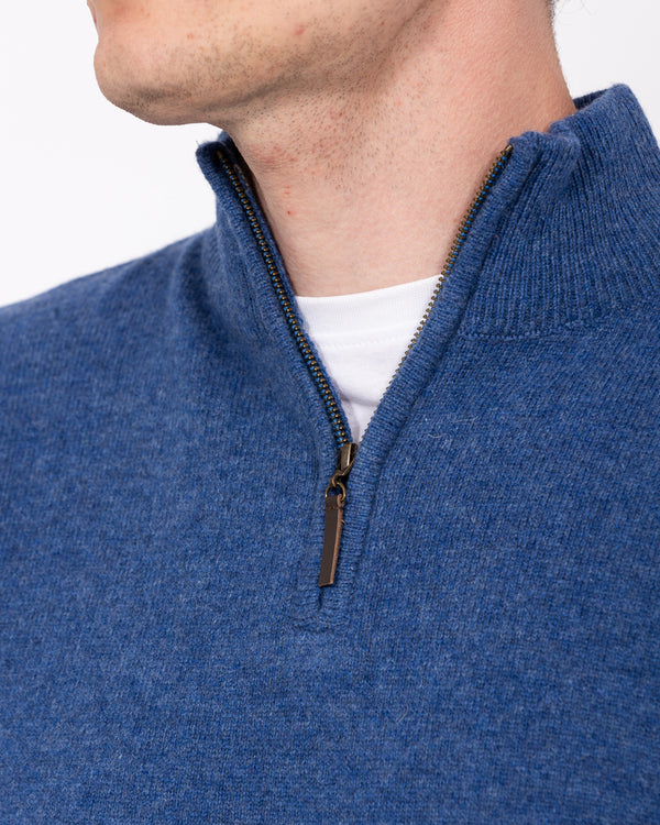 2t Lambswool Quarter Zip Tall Jumper (blue)