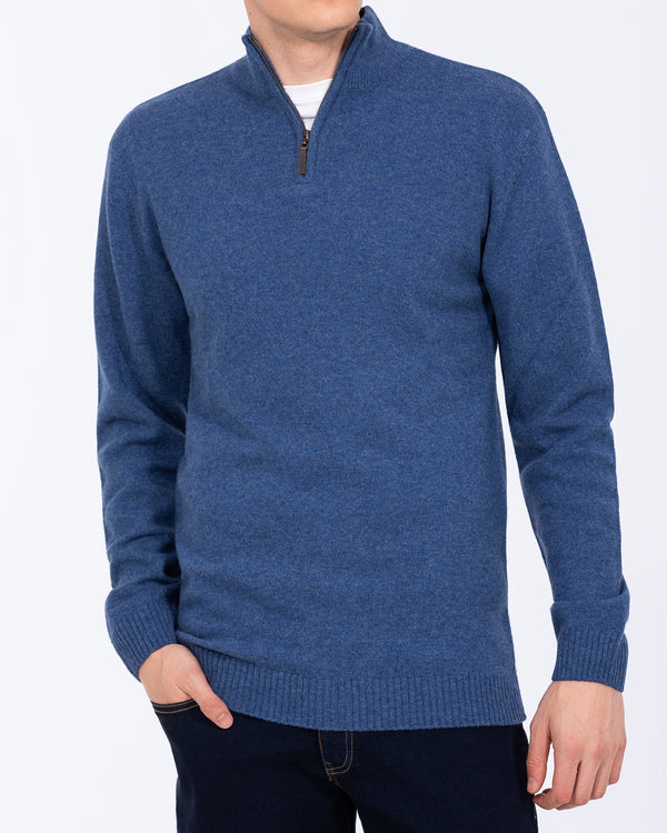 2t Lambswool Quarter Zip Tall Jumper (blue)