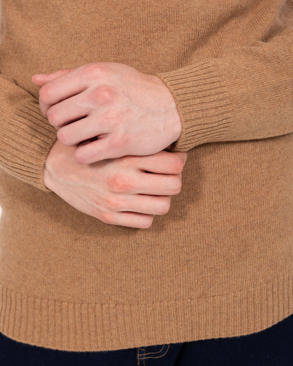 2t Lambswool Quarter Zip Tall Jumper (caramel)