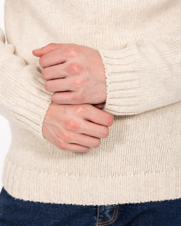 2t Tall Lambswool Quarter Zip Nordic Jumper (ecru)