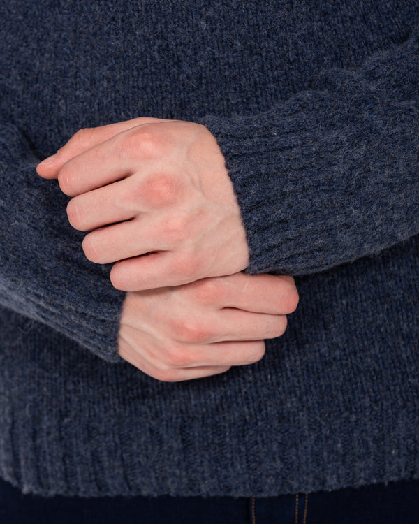 2t Tall Lambswool Quarter Zip Nordic Jumper (midnight)