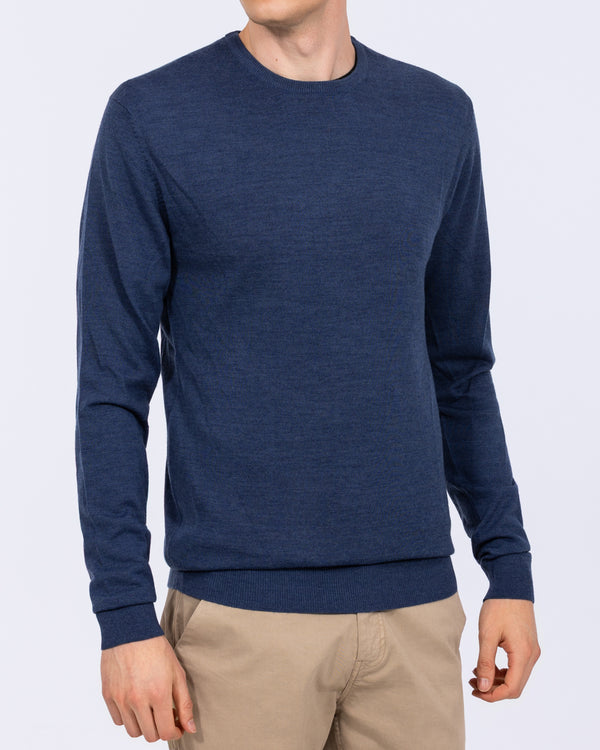 2t Tall Merino Blend Crew Neck Jumper (indigo)
