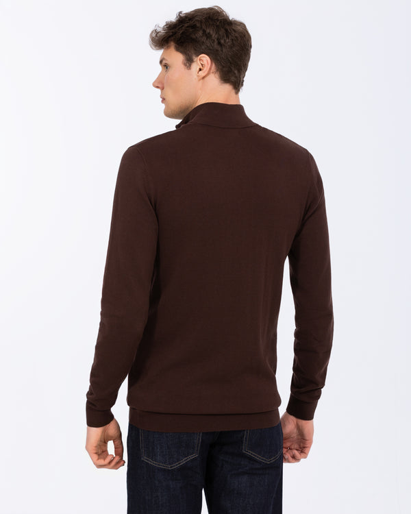 2t Niall Cotton Quarter Zip Tall Jumper (maroon)