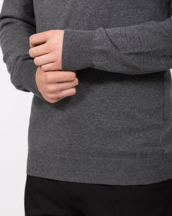 2t Niall Cotton Quarter Zip Tall Jumper (charcoal)