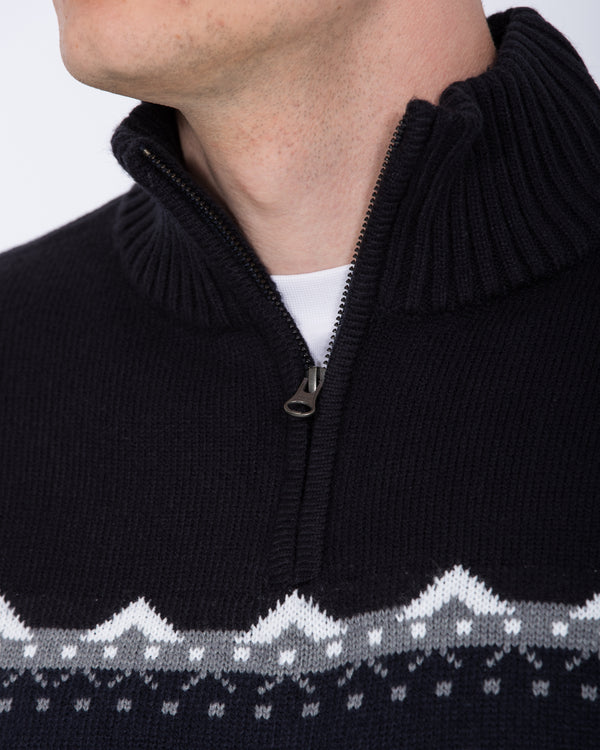 2t Tall Polar Bear Quarter Zip Christmas Jumper (navy)