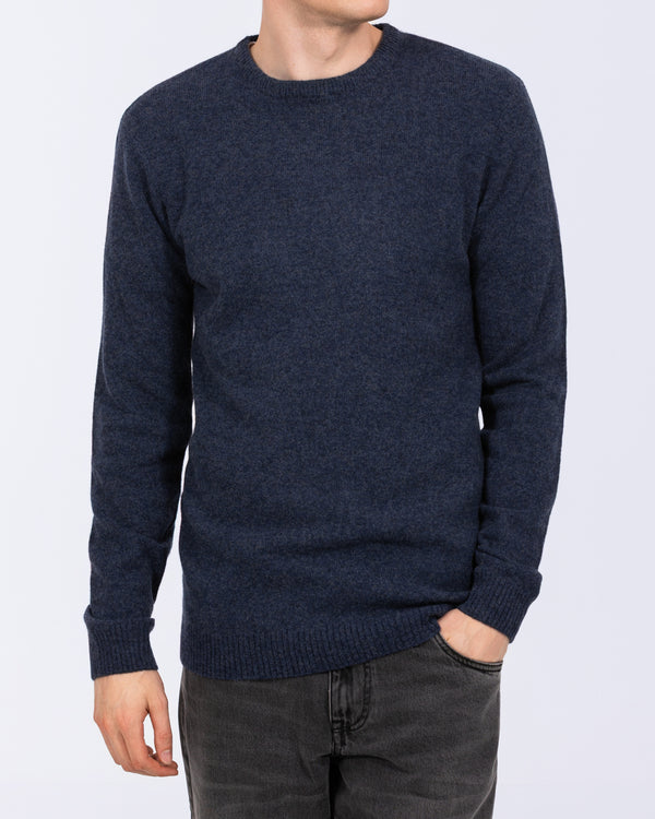 2t Tall Pure Lambswool Crew Neck Jumper (navy)