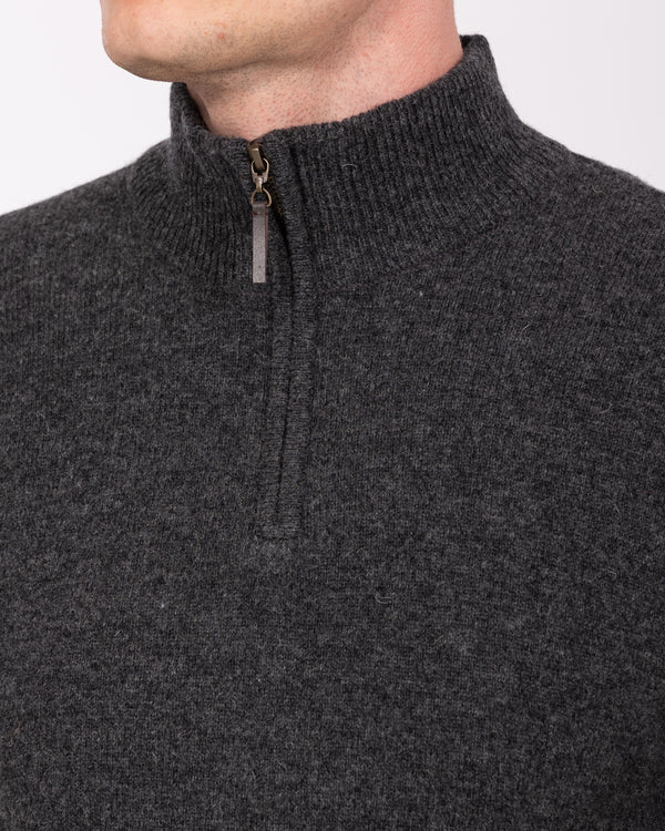 2t Tall Pure Lambswool Quarter Zip Jumper (charcoal)