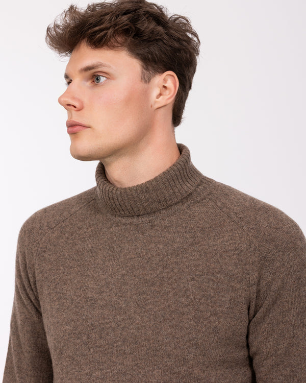 2t Tall Pure Lambswool Roll Neck Jumper (taupe)