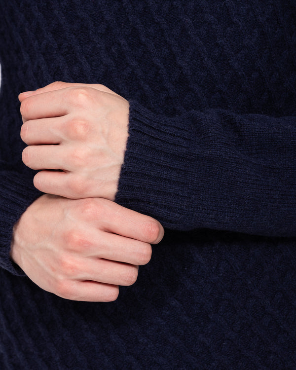 2t Tall Quarter Zip Cable Knit Jumper (navy)