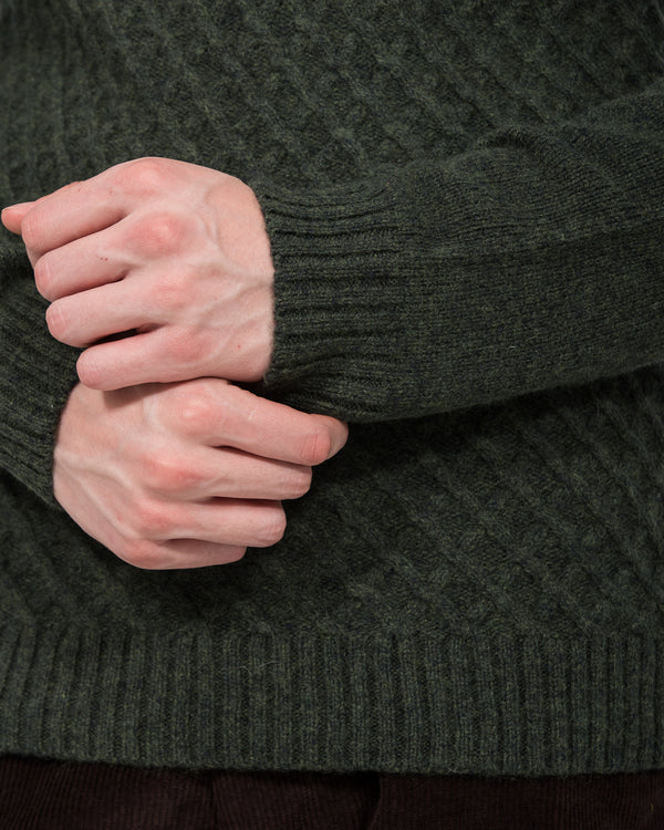 2t Tall Quarter Zip Cable Knit Jumper (forest)