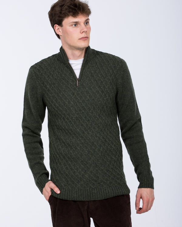 2t Tall Quarter Zip Cable Knit Jumper (forest)