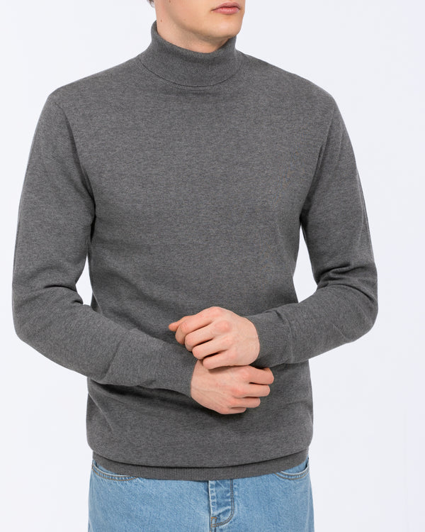 2t Rickie Cotton Roll Neck Tall Jumper (charcoal)