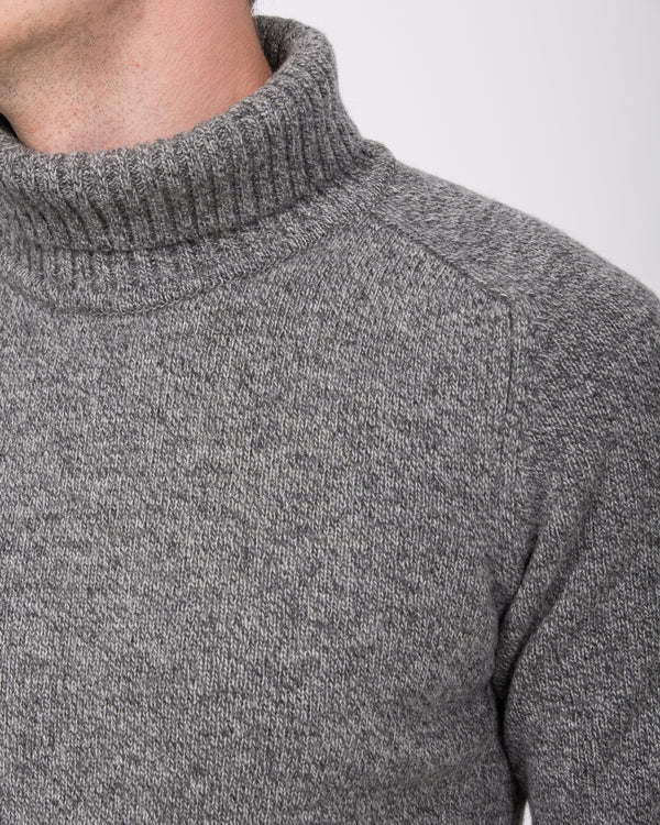 2t Tall Lambswool Roll Neck Jumper (grey marl)