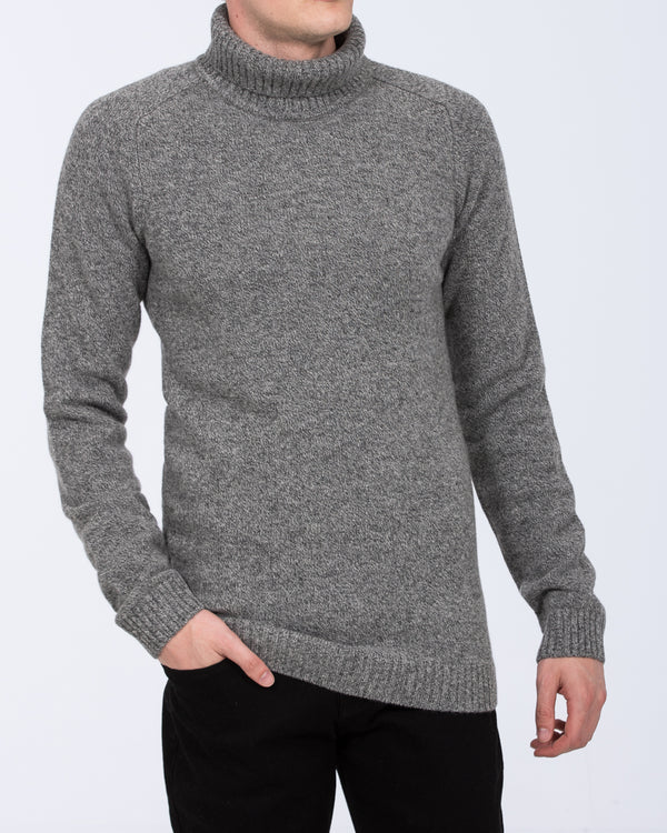 2t Tall Lambswool Roll Neck Jumper (grey marl)