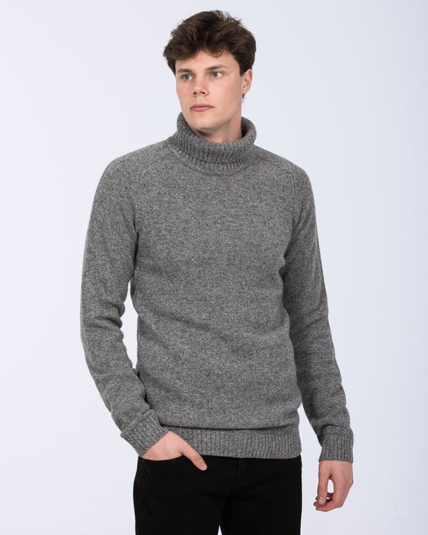 2t Tall Lambswool Roll Neck Jumper (grey marl)