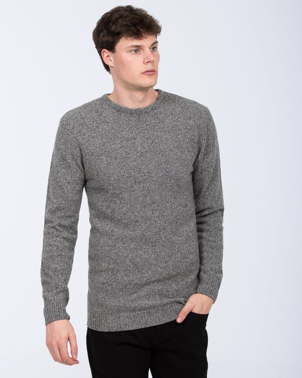 2t Lambswool Tall Crew Neck Jumper (grey marl)