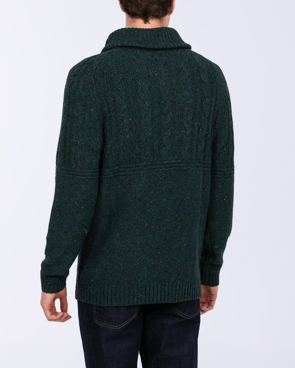 2t Connall Tall Cable Knit Jumper (dark green)