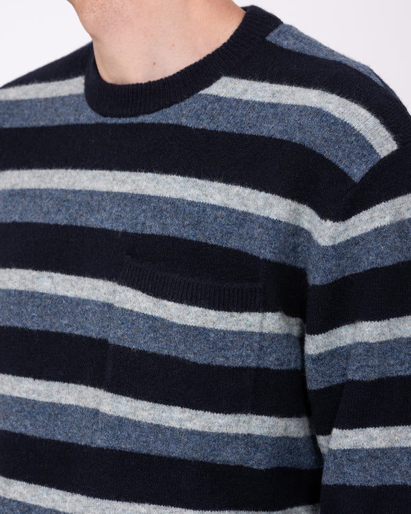 2t Cowan lang gestreept vest (marineblauwe streep)