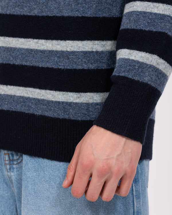 2t Cowan lang gestreept vest (marineblauwe streep)