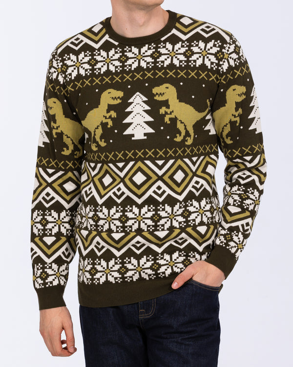 Weihnachtspullover mit Fair-Isle-Muster für 2-Jährige (grünes Motiv)