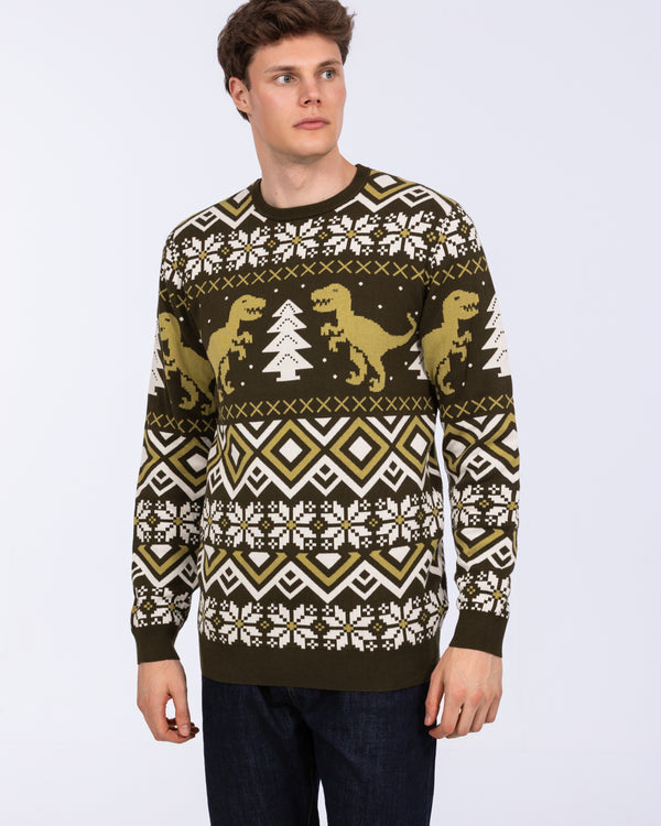Weihnachtspullover mit Fair-Isle-Muster für 2-Jährige (grünes Motiv)