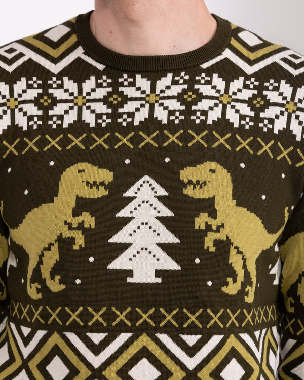Weihnachtspullover mit Fair-Isle-Muster für 2-Jährige (grünes Motiv)