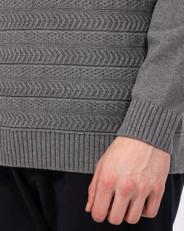 2t Irvine hoher Pullover mit Knopfleiste am Kragen (Anthrazit)