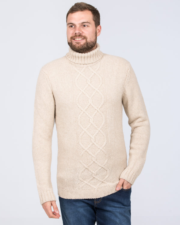 2t Lambswool Tall Turtle Neck Jumper (chalk)