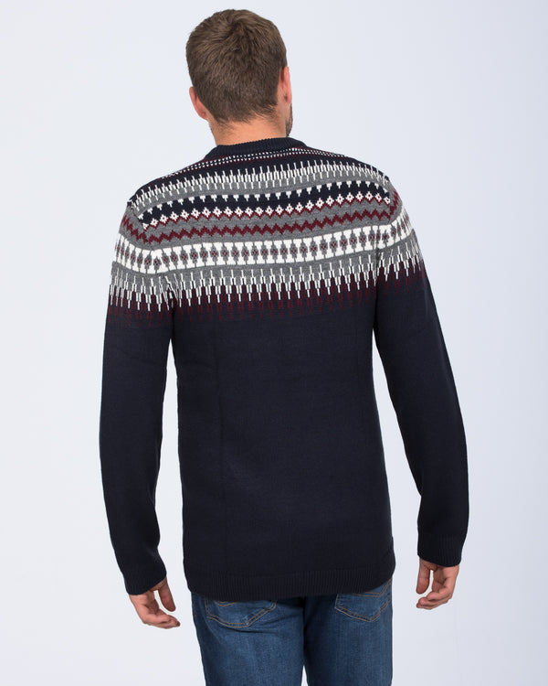 2t Finn Tall Fairisle Yoke Jumper (navy)