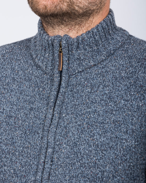 2t Full Zip Tall Lambswool Blend Jumper (denim)