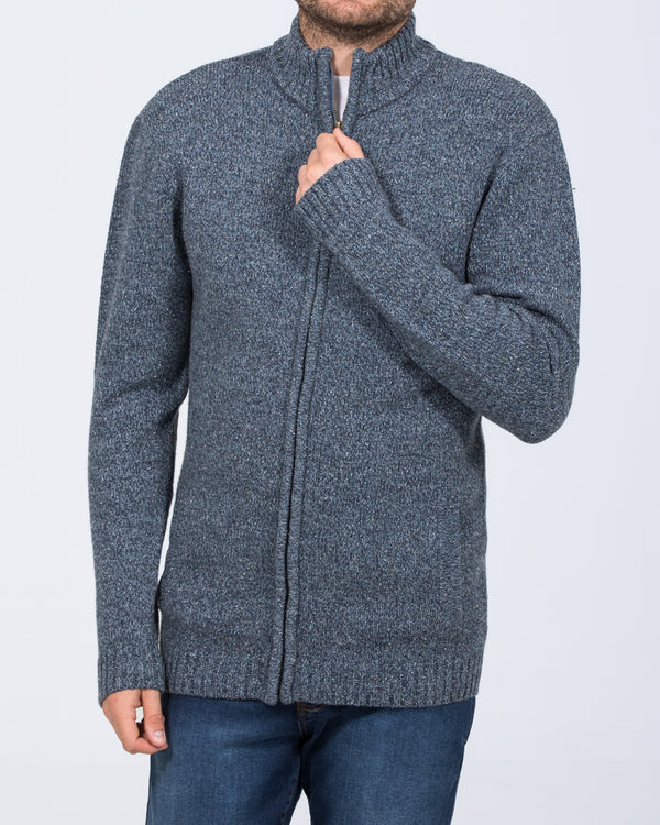 2t Full Zip Tall Lambswool Blend Jumper (denim)