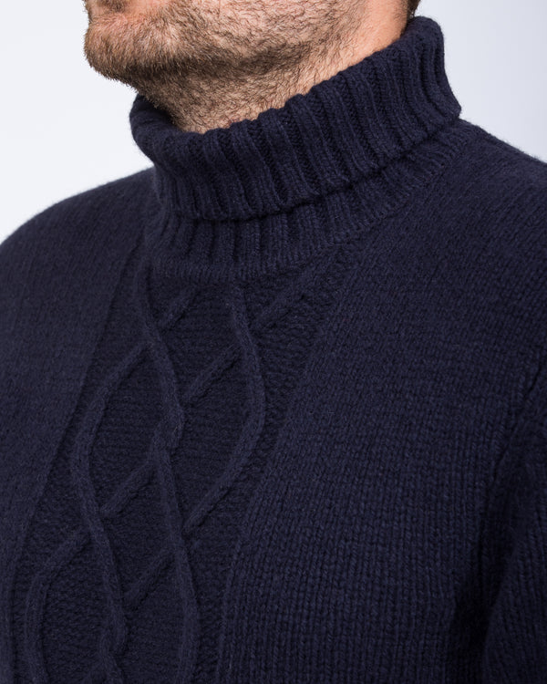 2t Lambswool Tall Turtle Neck Jumper (navy)