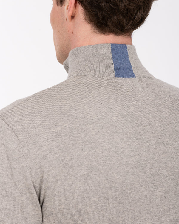 Parell Merino Blend hoher Viertel-Reißverschluss Golfpullover (grau meliert)