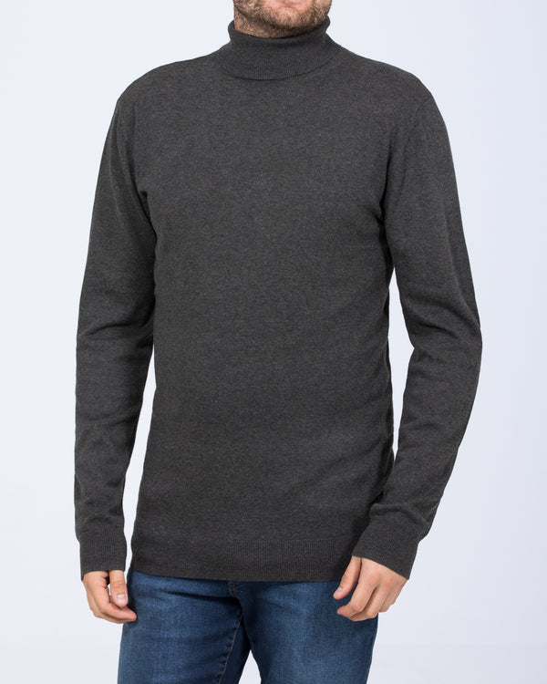 2t Rickie Cotton Roll Neck Tall Jumper (charcoal)