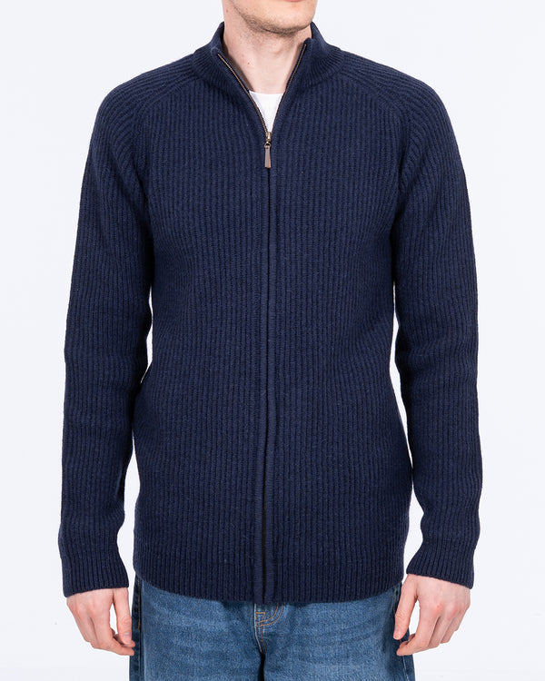 2t Strickjacke in großer Länge mit durchgehendem Reißverschluss (navy)