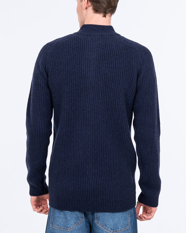 2t Strickjacke in großer Länge mit durchgehendem Reißverschluss (navy)