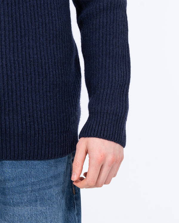 2t Strickjacke in großer Länge mit durchgehendem Reißverschluss (navy)