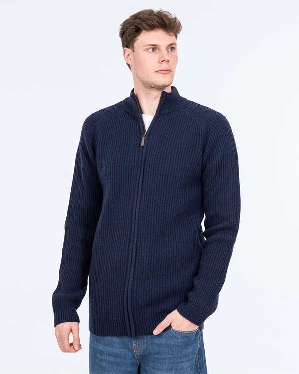 2t Strickjacke in großer Länge mit durchgehendem Reißverschluss (navy)