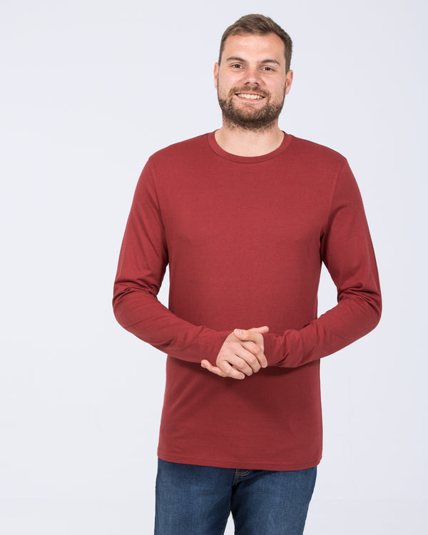 Essentalls Long Sleeve Tall T-Shirt (burgundy)